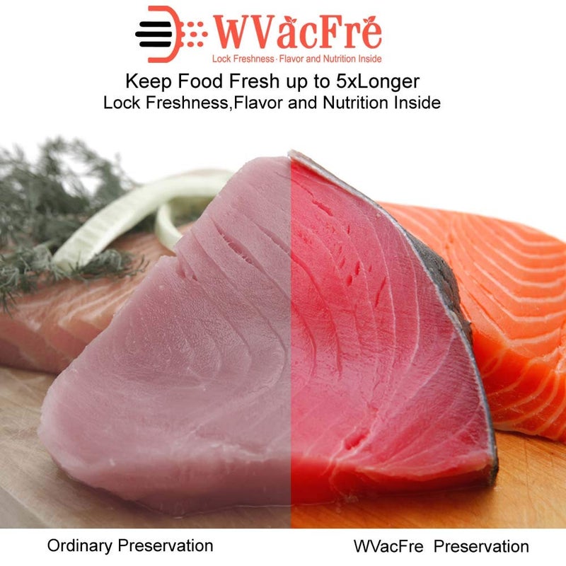WVacFre 6 Pack 8"x20'(3Rolls) and 11"x20'(3Rolls) Vacuum Sealer Bags Rolls with Commercial Grade,BPA Free,Heavy Duty,Great for Food Vac Storage or Sous Vide Cooking - Image 4